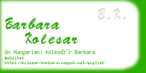 barbara kolesar business card